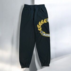 BURBERRY Oak Leaf Crest Joggers Boys 14Y Fits Women’s S/M Black $625 Retail NWOT